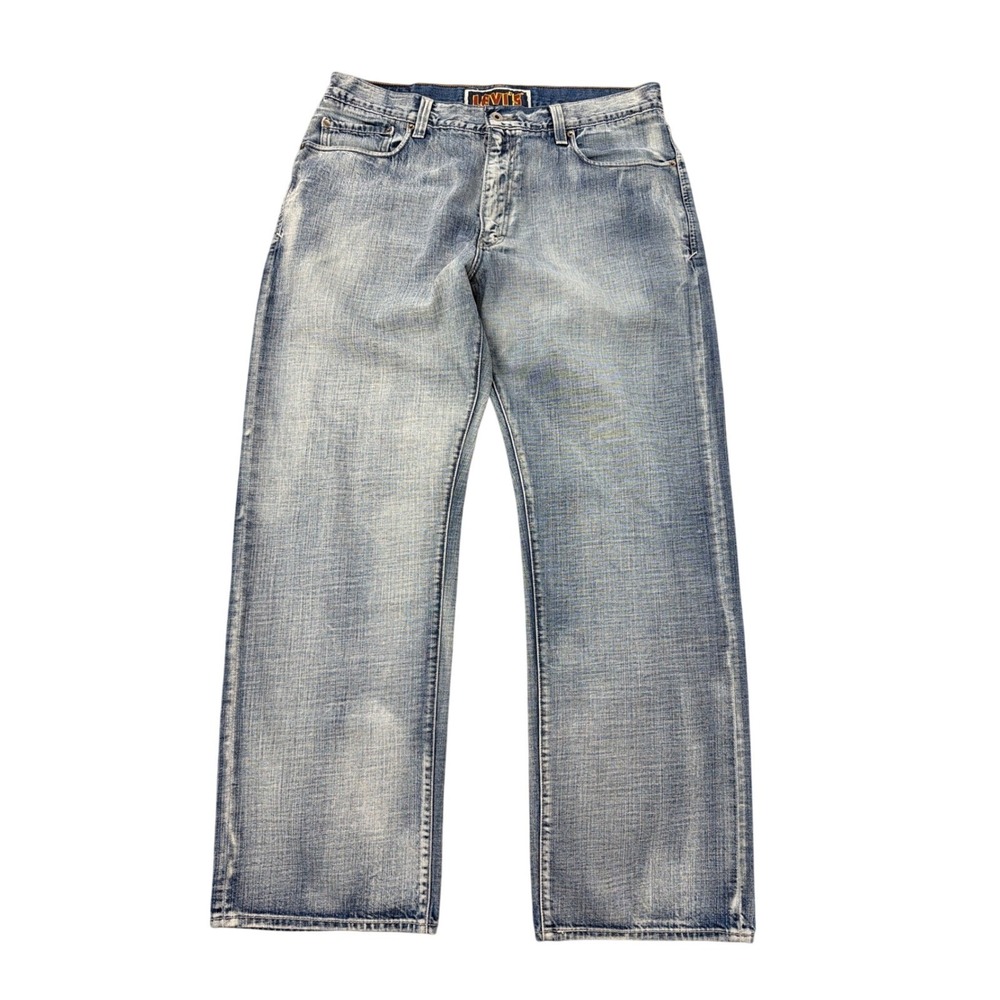 Levis 569 Loose Straight Jeans Mens 36x34 Light Wash Blue Denim 569-0125